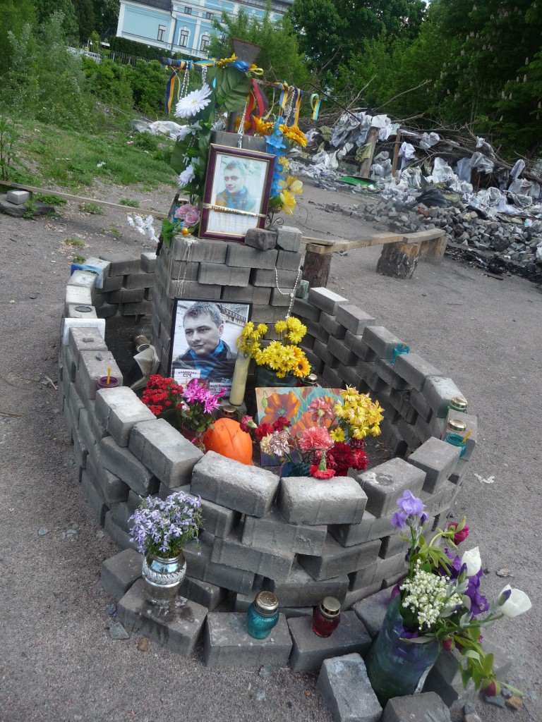 The memorials go on for blocks; ancient Kyiv remembers its present-day heroes.