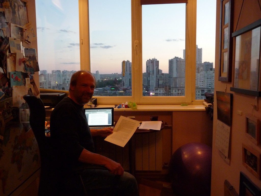 One of my writing spaces in Kiev, thanks to Julie's gracious friend who hosted us