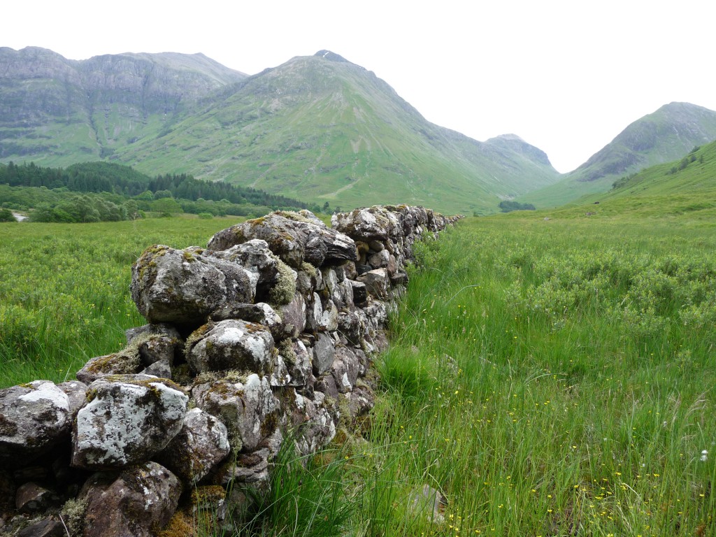 A stone wall in Glencoe, Scotland