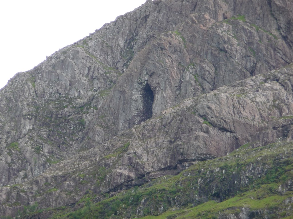 Strange cave in the cliffs of Glencoe; what history has this cave seen?