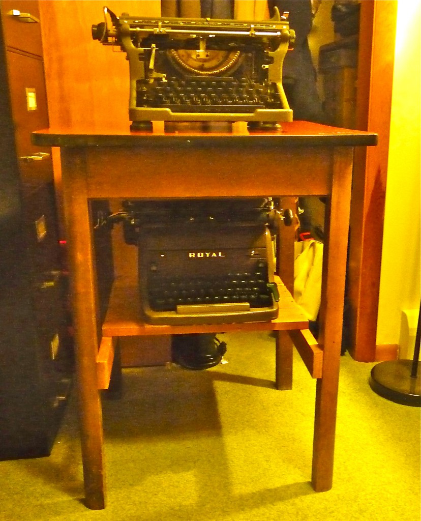 A new used sturdy display table from the local used furniture store